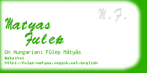 matyas fulep business card